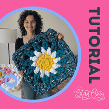 Load image into Gallery viewer, Chunky Granny Square Tutorial & Pattern | Tube Yarn | Hand Crochet | Video + PDF