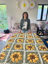 Load image into Gallery viewer, Sunflower Granny Square Tutorial | Chenille Yarn | Hand Crochet | Video + PDF