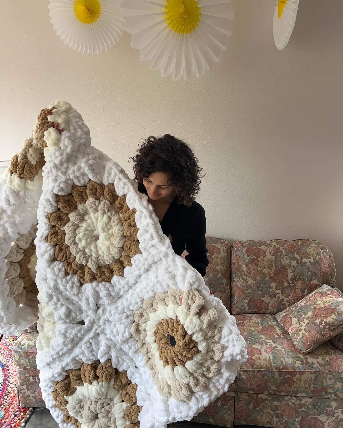 Hand Crochet Blankets Handmade Chunky Blankets Chunky Granny