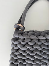 Load image into Gallery viewer, Hand Knit Handbag | Charcoal | Velvet