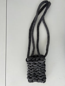 Hand Knit Crossbody | Charcoal | Velvet
