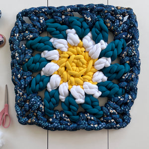 Chunky Granny Square Tutorial | Tube Yarn | Hand Crochet | Video Only