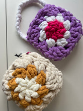 Load image into Gallery viewer, Sunflower Granny Square Tutorial | Chenille Yarn | Hand Crochet | Video + PDF