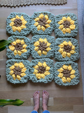 Load image into Gallery viewer, Custom Sunflower Granny Squares | Blanket or Pillow Case!