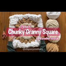 Load image into Gallery viewer, Chunky Granny Square Tutorial | Chenille Yarn | Hand Crochet | Video Only