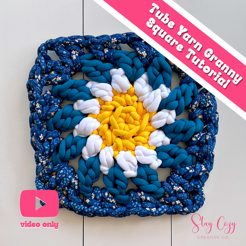 Chunky Granny Square Tutorial | Tube Yarn | Hand Crochet | Video Only
