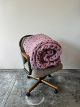 Load image into Gallery viewer, Mauve Weighted Blanket, Bouclé Tube Yarn, 12 lbs+