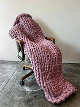 Load image into Gallery viewer, Mauve Weighted Blanket, Bouclé Tube Yarn, 12 lbs+