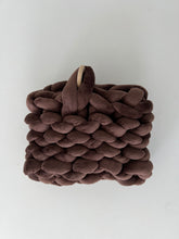 Load image into Gallery viewer, Hand Knit Clutch | Chocolate | Velvet