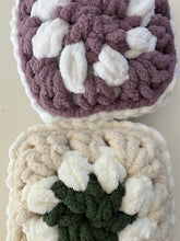 Load image into Gallery viewer, Granny Square Pillows, Chenille Yarn, 12&quot; x 12&quot; (various colors)