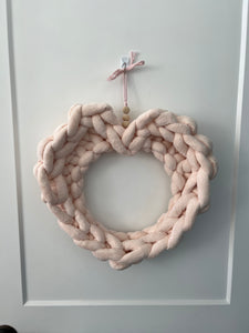 Heart Wreath, Velvet, Magnolia