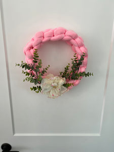 Pretty in Pink Wreath, Velvet, 12"